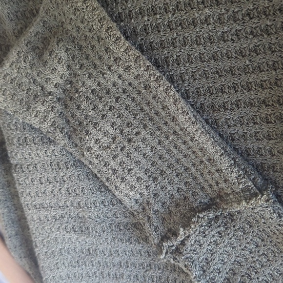 Free People Mercury Waffle Knit Top Medium Green Off shoulder - Picture 7 of 7